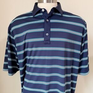 FootJoy Blue White Stripe ProDry Polo Men's XL Indian Summer GC